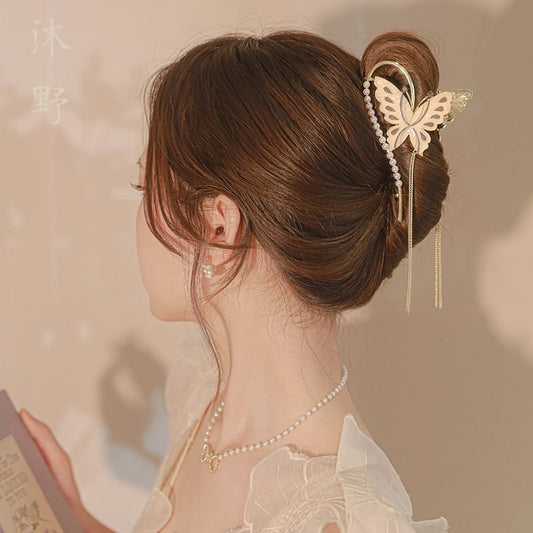 [Mino Series] ★Chinese style hair ornament★ Old-fashioned Chinese clothing, improves temperament, fringe, butterfly, cute, date, commuting, accessories