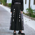 Load image into Gallery viewer, [Old Monster --- Rabbit Series] ★China style pants★ 2color Gaucho pants bottoms Black Black Pink
