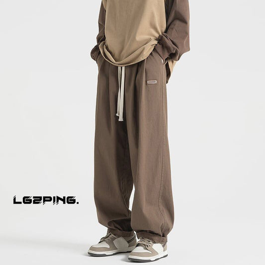 [BIGEMAN Series] ★Casual Pants★ 2color Bottoms Pants Unisex Men's Large Size Coffee Color Black