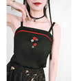 Load image into Gallery viewer, [Old Monster---Sakura Dye Series]★China style camisole★Sexy embroidered Easy to match Black Black
