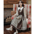 Load image into Gallery viewer, [DACHENGZI Series] ★Dress★ Fake Layered Dress Checkered Pattern Cute Retro S M L XL
