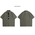 Load image into Gallery viewer, [HTTAOSUP Series]★Shirt with tie★ Check pattern tops short sleeve shirt Unisex Men's Green ML XL
