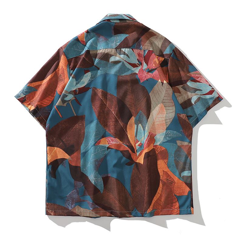 [TRAVEL ISSUANCE Series]★Shirt★ Unisex Printed Oil Painting Style Short Sleeve Tops Summer Brown ML XL 2XL