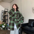 Load image into Gallery viewer, [XIAOXINJIA Series]★Outerwear★ Shirt Jacket Unisex Men's Checkered Pattern Casual Green Green
