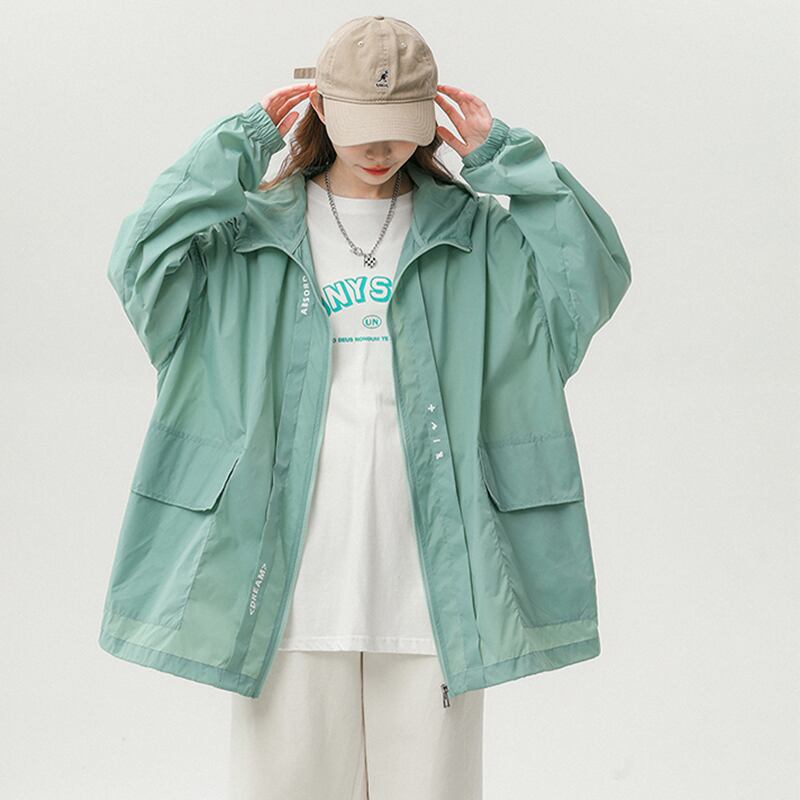 [Fujiiman Series] ★Thin Jacket★ Outerwear 3color Unisex Men's Large Size Thin Summer Clothes Green White Gray