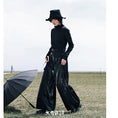 Load image into Gallery viewer, [Big Blue Dragon Series] ★China style gaucho pants★ Gaucho bottoms switching print slimming black black
