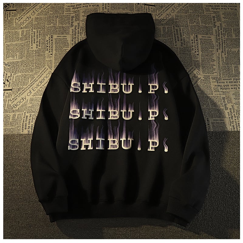 [Baraba series] ★Fleece lined hoodie★ 3color tops unisex men's retro alphabet white black coffee color