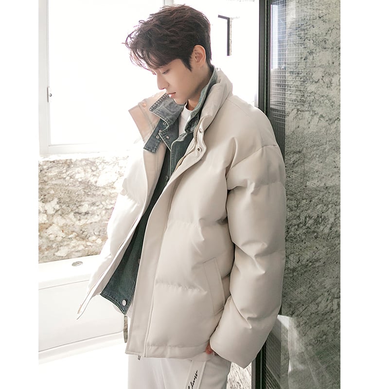 [CHICERRO series] ★Coat with cotton insert★ 2color fake layered winter coat outerwear thick unisex men's cool