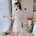 Load image into Gallery viewer, [Flower and Non-Flower Series]★China style dress★ Cheongsam dress, short length, floral pattern, lace, summer, ladies, cute
