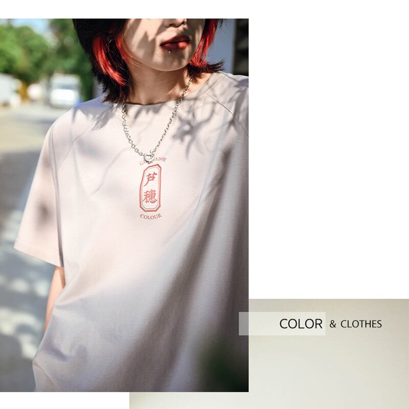 【古怪舍---言.色シリーズ】★チャイナ風トップス★ 5color Tシャツ ゆったり コットン 合わせやすい