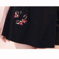 Load image into Gallery viewer, [Taibi Shiba Series]★China style setup★Cheongsam dress + shorts 2-piece set Butterfly Black Black
