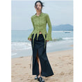 Load image into Gallery viewer, [Daiseiryusu Series] ★China style shirt★ 2color tops irregular wear thin white green white green
