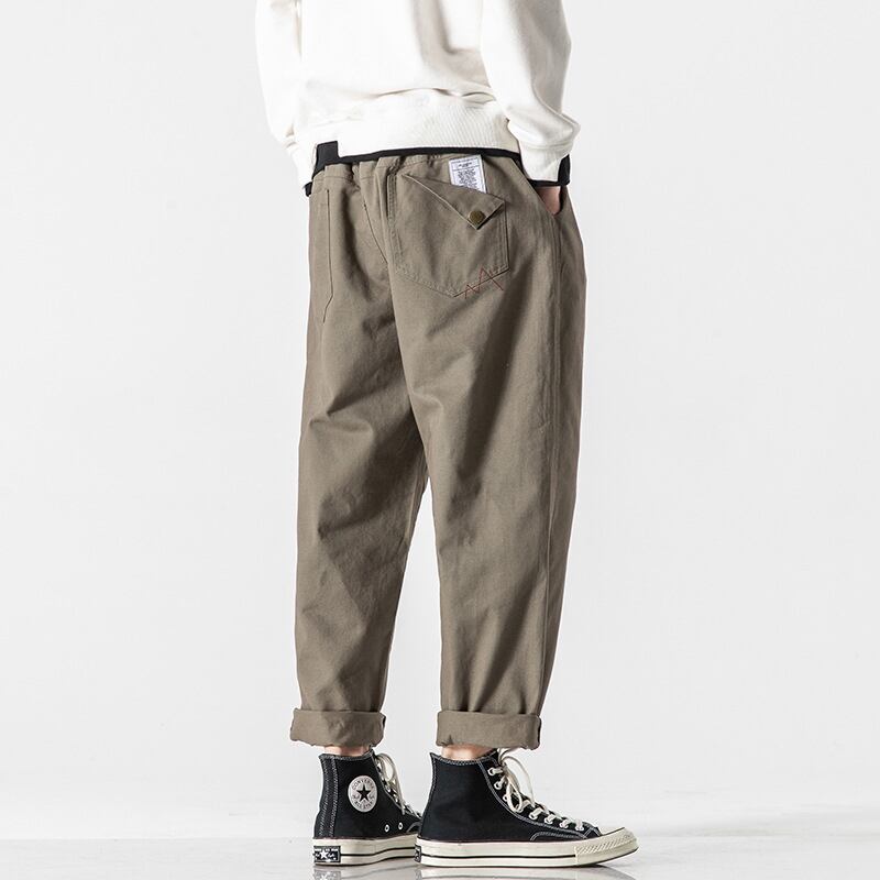 [BIGEMAN Series] ★Casual Pants★ 2color Quarter-length Bottoms Pants Unisex Men's Large Size Retro Commuting