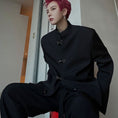 Load image into Gallery viewer, [Coolman Series] ★China style outerwear★ Men's Simple Plain Casual Black Black ML XL Cool
