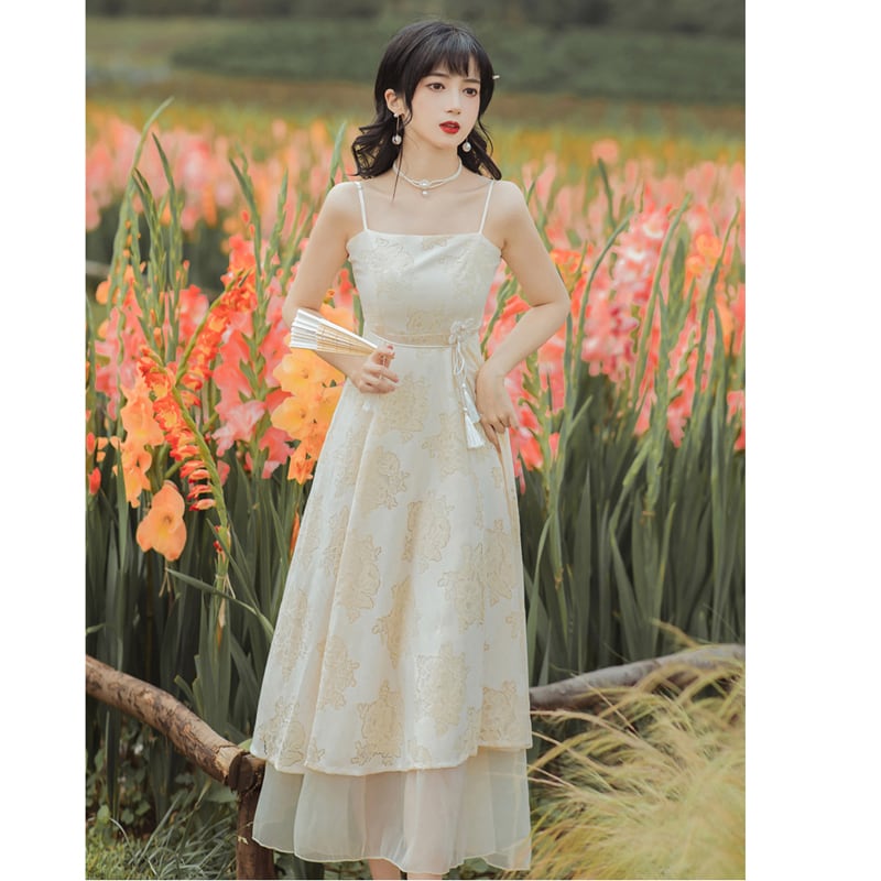 [Bonkaman Series] ★China-style dress★ Improved cheongsam dress, elegant wedding date, chinese button SML