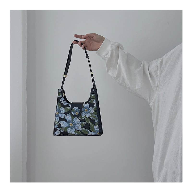 [DAZE &amp; ERPANG series]★Bag★ Oil painting style floral pattern cute date commuting OL office temperament improvement shoulder bag