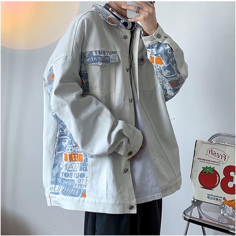 [Special Series]★Jacket★ 4color Outerwear Stadium Jacket Unisex Fashion Switching Print