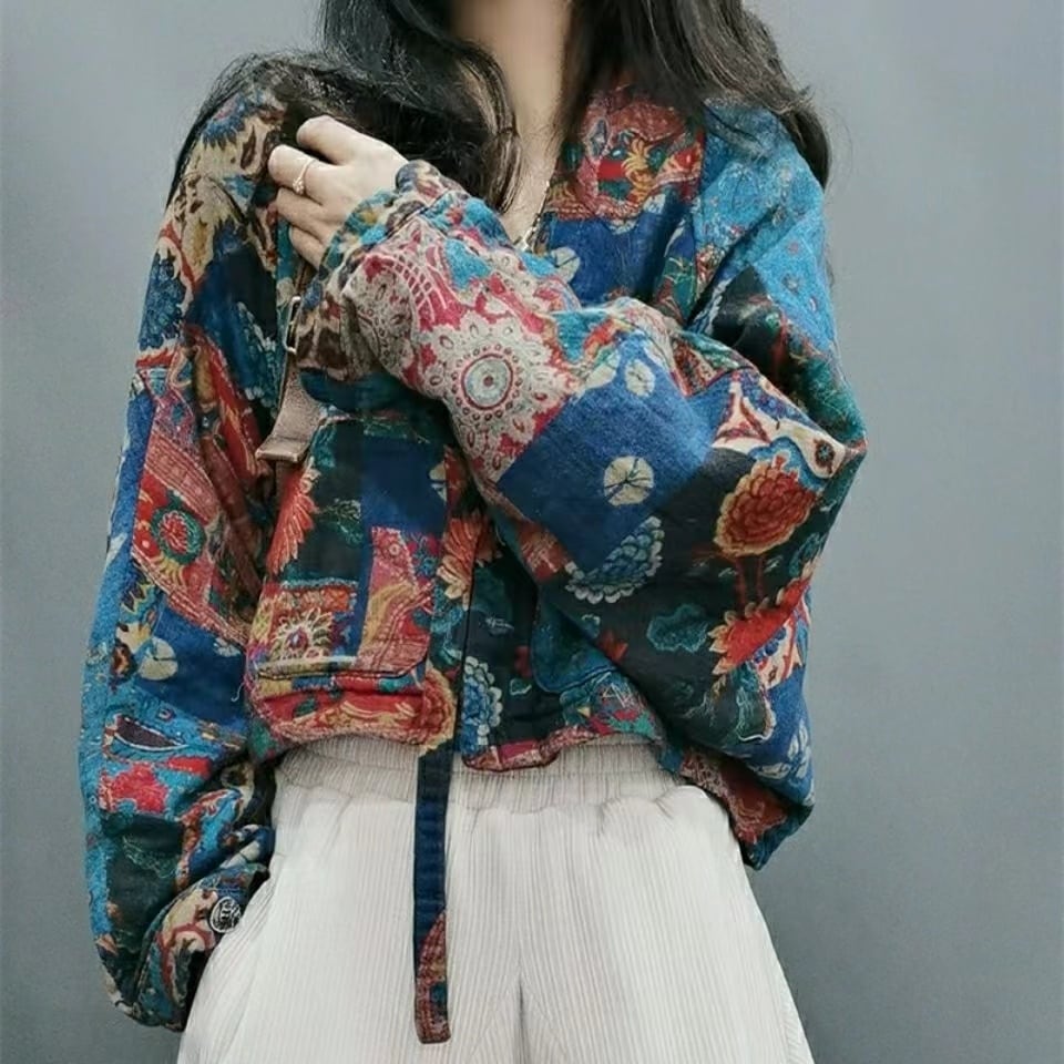 [Xu Fu Yui Series]★China style setup, single item order★ Cotton outerwear or trousers, floral pattern, ethnic style