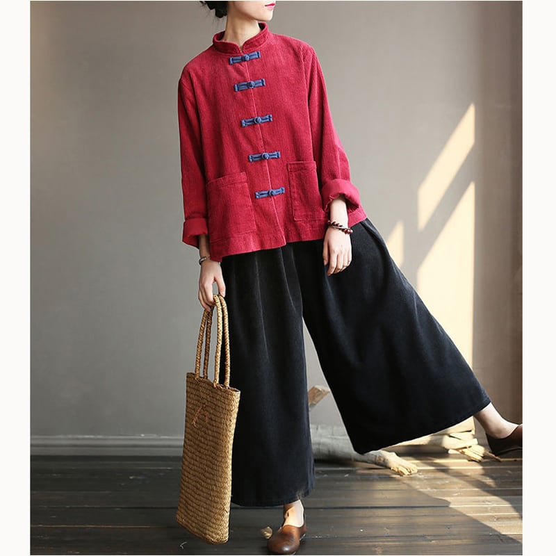 [Song Dynasty Series]★China style tops★Outerwear 3color Improved Tang suit Casual wear Black Camel Red Elegant