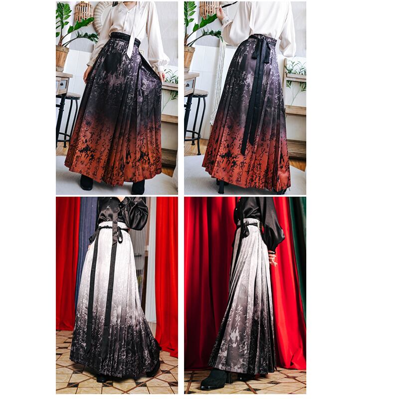 [Kokaisha---Shinkyo Series] ★Chinese style skirt★ 2color Maki skirt gradation Hanfu skirt Chinese elements