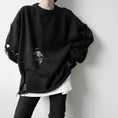 Load image into Gallery viewer, [YUANLAI Series]★Sweater★ 2color black or white knit tops, hole-cutting, unisex, loose, men's fashion
