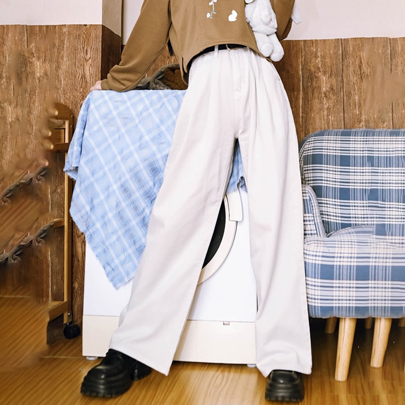 [Kokaisha---Blank Door Page Series] ★Casual Pants★ Bottoms Pants Easy to Match Original White