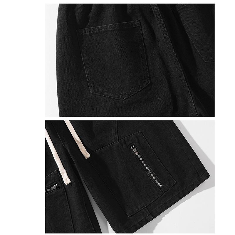 [BIGEMAN Series]★Denim shorts★ 3color bottoms short length pants unisex men's large size classic blue black