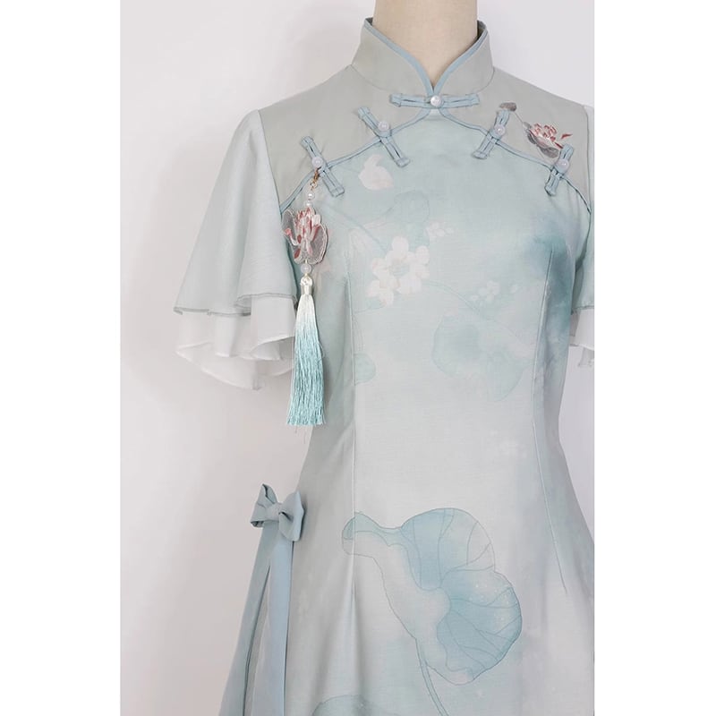 [Kaede bamboo --- Aoni series] ★Chinese style dress★ Hanfu dress, Chinese clothes, cute print, improves temperament