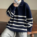 Load image into Gallery viewer, [PPG Series]★Sweater★ 3color Tops Unisex Men's Vertical Striped Striped Pattern Casual Navy Black White
