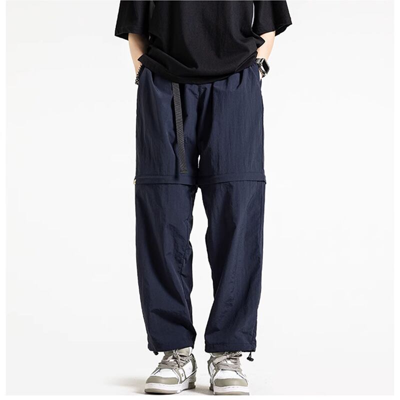 [BIGEMAN Series] ★Casual Pants★ 2color Bottoms that can be turned into shorts Pants Men's Large Size Navy Black