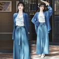 Load image into Gallery viewer, [MINZU Series]★Chinese style setup★ 3-piece set Camisole + Happi coat + Trousers Chinese clothes Blue Blue
