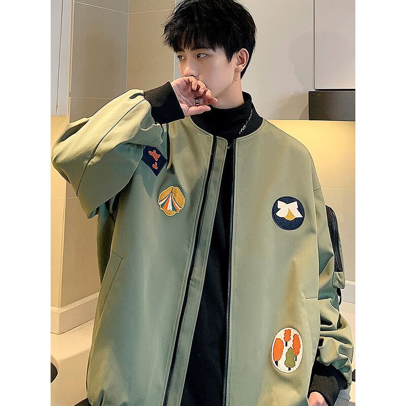 [GUMALA Series]★Jacket★ 3color Outerwear Stadium Jacket Embroidery Unisex Men's Cool