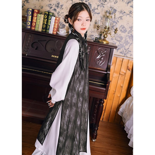 [Kokaisha---Gyounma Series] ★Chinese style setup★ Dress + long vest 2-piece set Cute