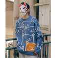 Load image into Gallery viewer, [Nana Series]★Sweater★ 4color Cat Unisex Men's Couple Clothes Cute Large Size Blue Black Orange Beige
