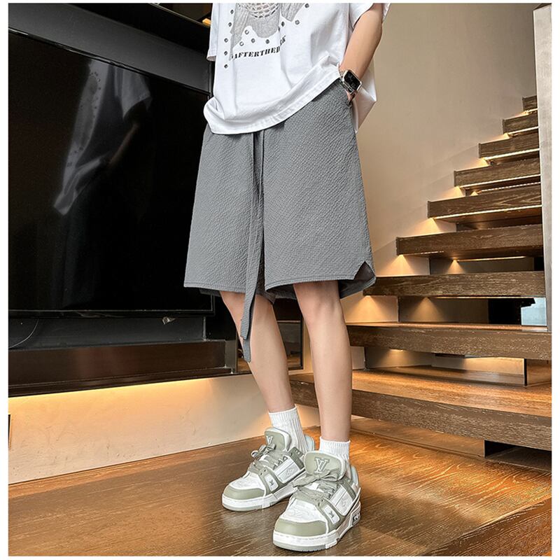 [BIGEMAN Series] ★Shorts★ 5color Bottoms Short Length Pants Unisex Men's Large Size Black Green Dark Gray Brown Beige