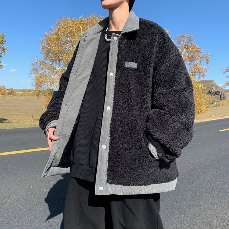 [DUFENG Series] ★Cotton Coat★ 2color Outerwear Winter Coat Unisex Men's Fashion Color Scheme White Black