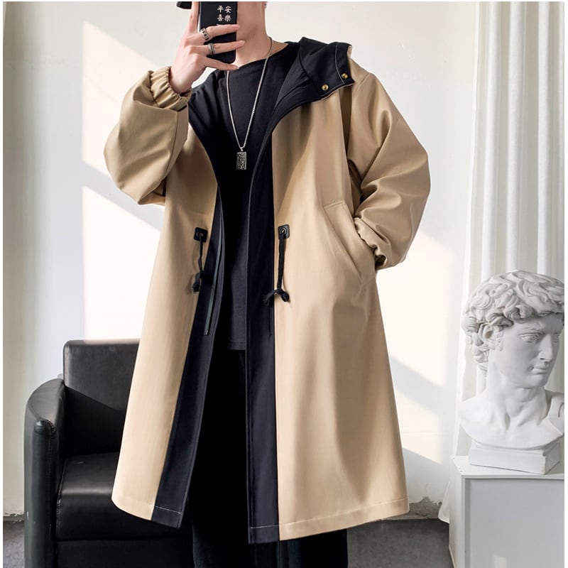 [Kaei Series] ★Trench coat★ 2 colors Black or light brown Cotton insert type available Color scheme Outerwear Long length