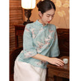 Load image into Gallery viewer, [FEXIAOYUAN series]★China style tops★ Shirt Improved temperament Improved Tang suit Thin Republic style Blue Blue Crane
