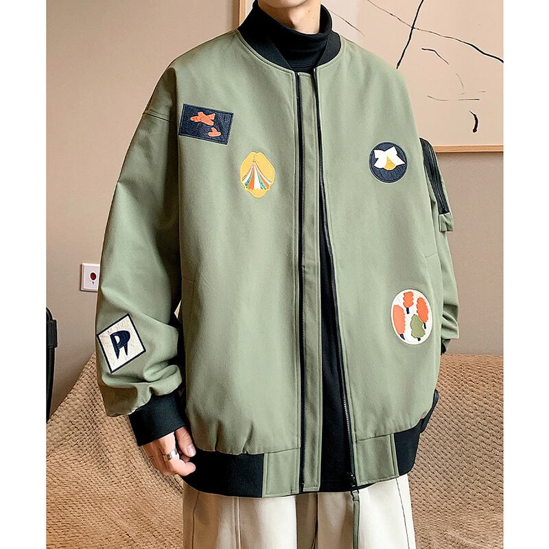 [GUMALA Series]★Jacket★ 3color Outerwear Stadium Jacket Embroidery Unisex Men's Cool