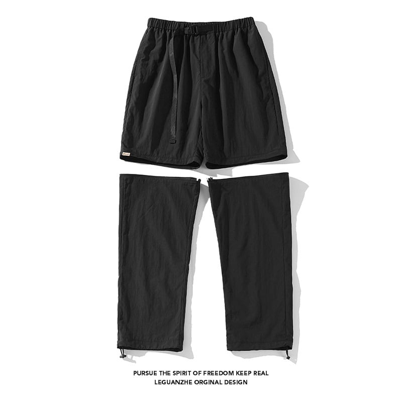 [BIGEMAN Series] ★Casual Pants★ 2color Bottoms that can be turned into shorts Pants Men's Large Size Navy Black