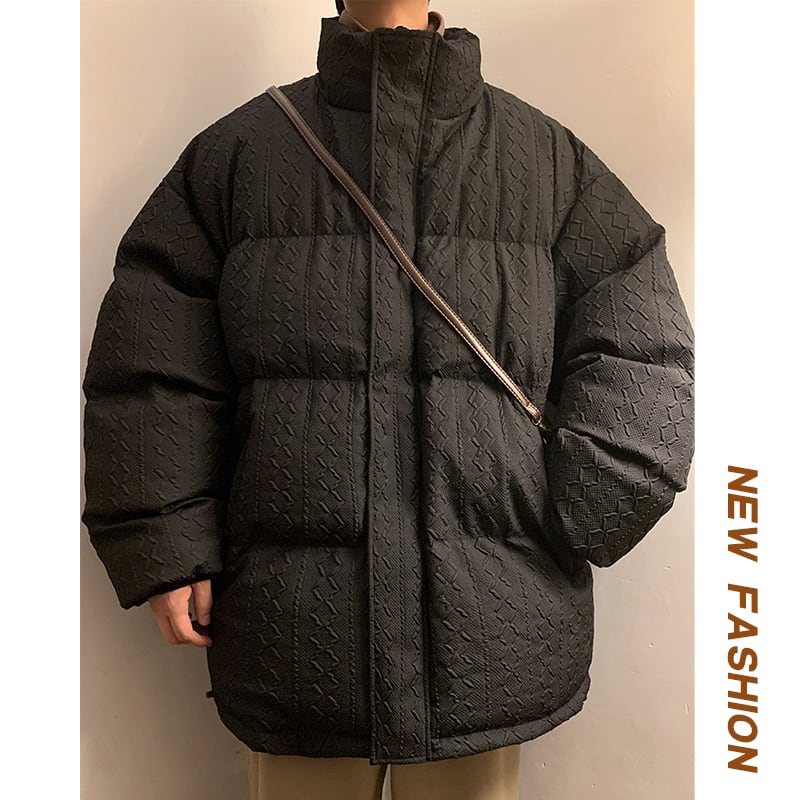 [PPDJ Series] ★Cotton Coat★ 2color Outerwear Winter Coat Unisex Men's Large Size Black White