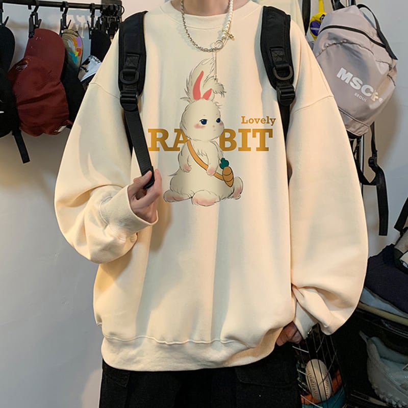 [SENSU Series] ★Tops★ 8color Long Sleeve Tops Unisex Men's Large Size Rabbit Rabbit Cartoon