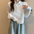 Load image into Gallery viewer, [壹號人家 Series] ★China style shirt★ 4 colors POLO neck China button tops Brown Black White Blue
