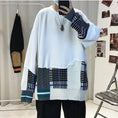 Load image into Gallery viewer, [Gyoshoen Series] ★Tops★ 2color Black or White Switching Casual Unisex Loose Plaid Pattern Black White
