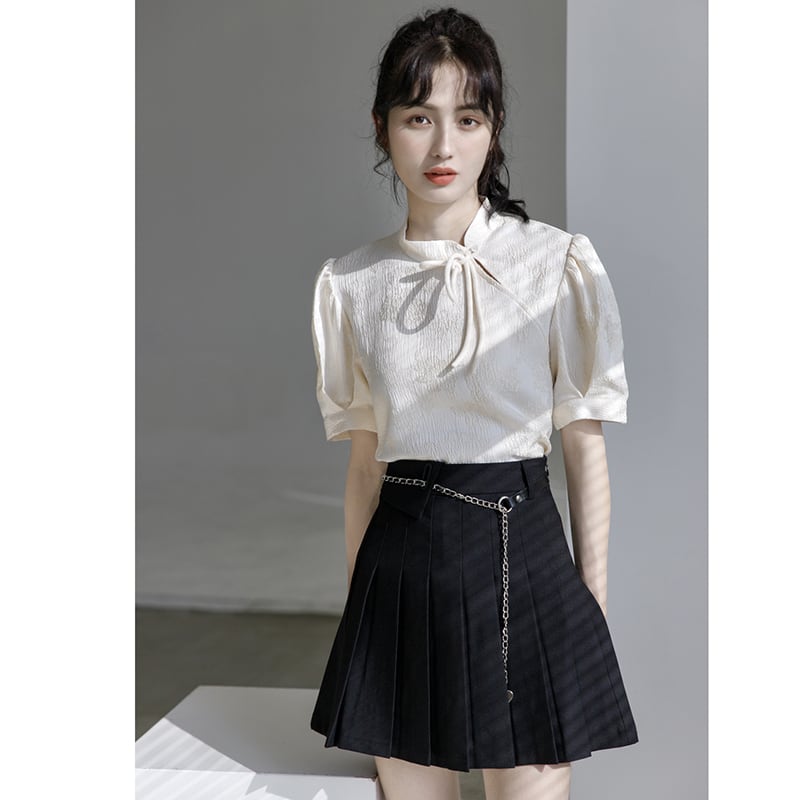 [GUIDUO Series]★China style tops★ Improves temperament, summer clothes, easy to match, date, commuting, retro, cute