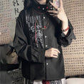 Load image into Gallery viewer, [Old Monster---Sankai Kei Rikugo Series]★China style shirt★ Tops 2color original print beige black
