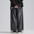 Load image into Gallery viewer, [Emperor series] ★Denim pants★ 2color loose bottoms men's large size black blue black blue
