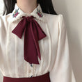 Load image into Gallery viewer, [Sunday Series]★Shirt★ 2color Tops with Ribbon Embroidery Commuting Date Office Ladies Fashion
