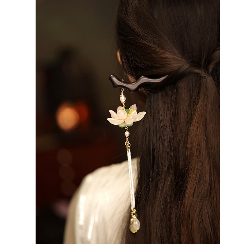 [Ma series]★China style hair ornament★1 hairpin 2color ladies accessories lotus fringe improves temperament