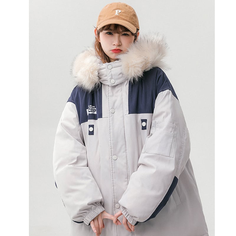 [Suikoishi Series] ★Winter Coat★ Cotton Coat Outerwear 2color Unisex Men's Thick Warm Casual Color Scheme